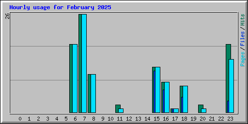Hourly usage for February 2025